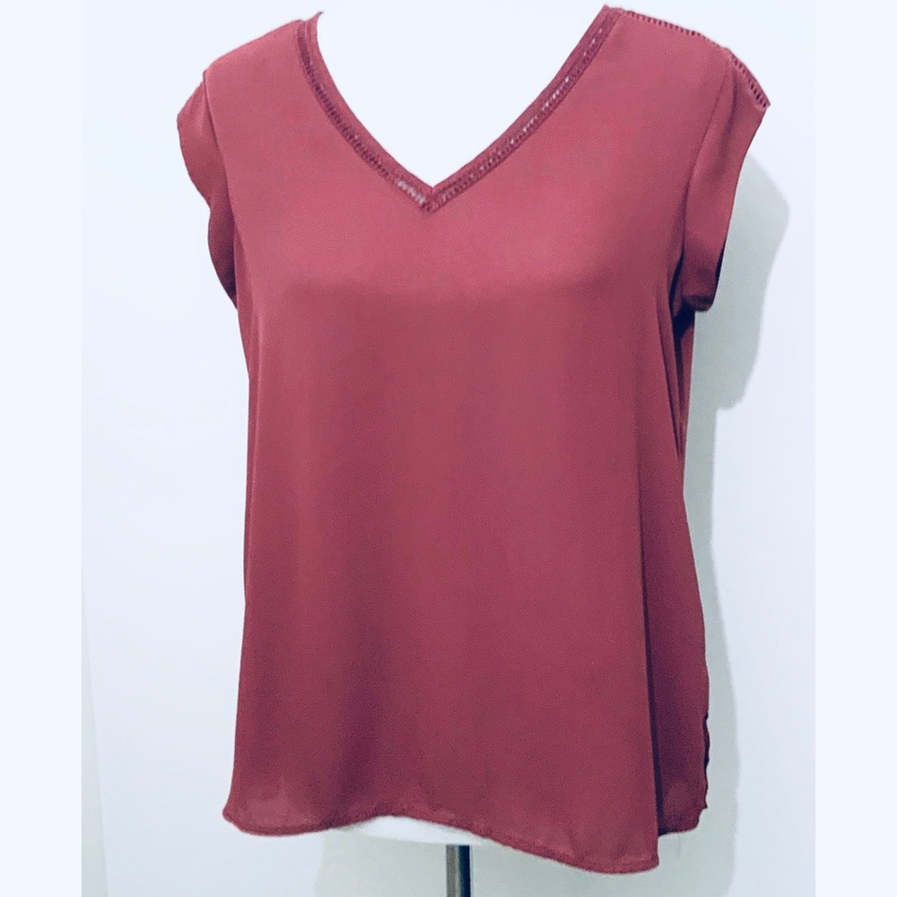 DR2 Mauve Lattice Top Petite Medium